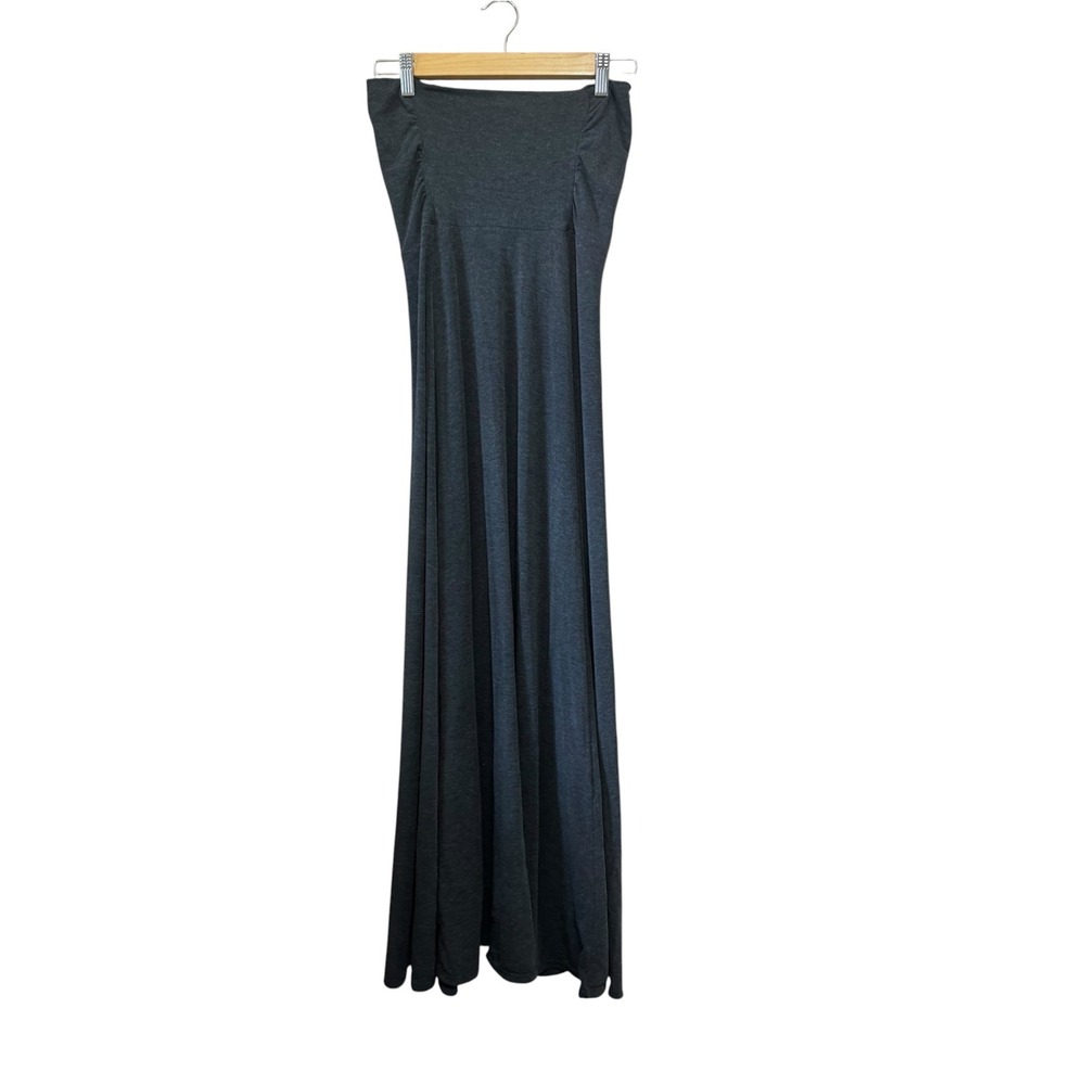 Athleta Maxi Dress Womens Small Gray Excellent Ruched Strapless Tube 983340